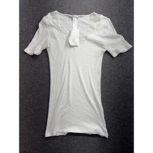 Hanro Women's White Sleep Top Lace Size Medium